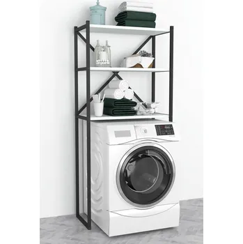 regál Slevadoma Regál na pračku SIARA bílá/černá