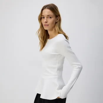 Dámský svetr Reserved - Svetr typu basquine - tělová - 372HI-02X - 372HI-02X-S