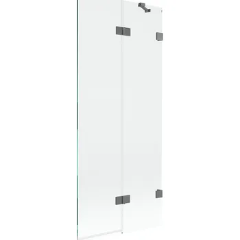 Vanová zástěna Vanová zástěna Mexen Lunar 2-křídlá pravá 80 x 150 cm, průhledná, stříbrná - 897-080-100-95-00-P