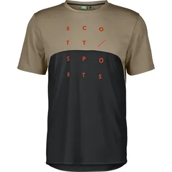 Cyklistické oblečení SCOTT cyklistické triko Trail Flow DRI SS léto toast beige/black M Pánské