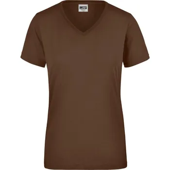 James & Nicholson Dámské pracovní tričko - XXL brown