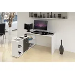 Max-i Psací rohový stůl ALTERN bílý / černý