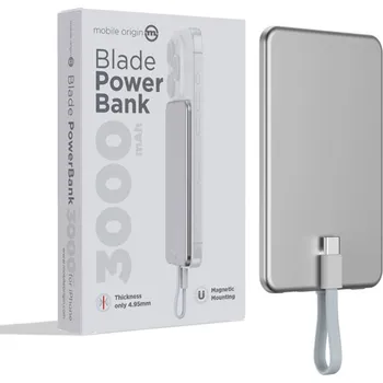 Powerbanka MOBILE ORIGIN 3000 mAh - stříbrná