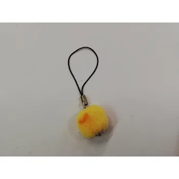 Přívěsek na mobil - bambulka - žluto-oranžová