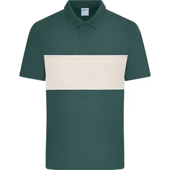 James & Nicholson Bio polo "Colour-Block" - XS smoky green/sandstone