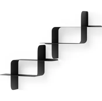 police Sada 2 moderních černých nástěnných polic Montage Umbra na knihy a dekorace