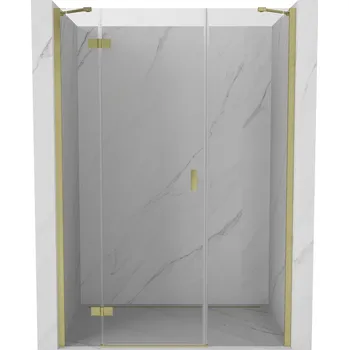 Sprchové dveře Sprchové dveře Mexen Mist-H s levými panty 125 cm, průhledné, kartáčované zlato - 8A5-125-001-55-00-L