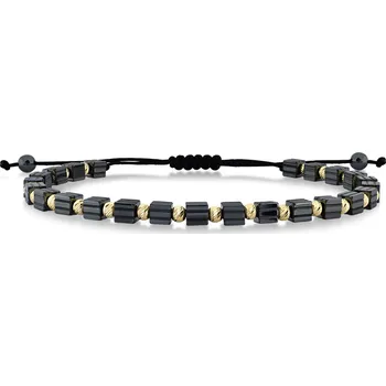 Náramek Lillian Vassago Zlatý šňůrkový náramek s hematity LLV07-GB004