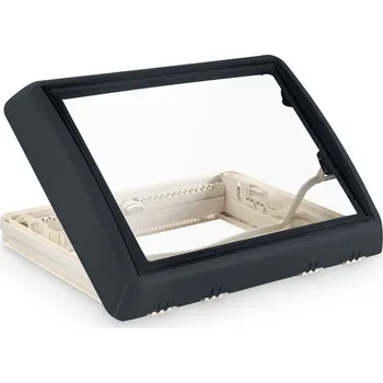 Příslušenství ke karavanu Okno Dometic Midi Heki Style (700 x 500 mm) s hrazdou varianta s šedým okrajem skla a s nucenou ventilací