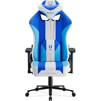 Herní příslušenství Diablo X-Player 2.0 Normal Size látková herní židle bílo-modrá Bílá/modrá
