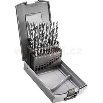 Vrták sada RS vrtáků se stupňovitou špičkou pro kov, dřevo i plast, HSS průměr 1-10 mm (19 ks)