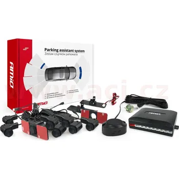 Parkovací asistent parkovací asistent přední a zadní - zvuková signalizace, 8x senzor 16,5 mm pro vnitřní montáž (ČERNÉ)