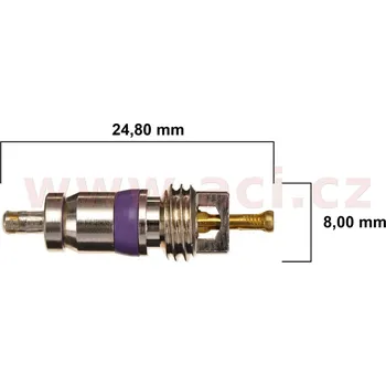 Autodíl ventil klimatizace R134a M8, délka 24 mm