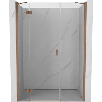 Sprchové dveře Sprchové dveře Mexen Mist-H s levými panty 160 cm, průhledné, kartáčovaná měď - 8A5-160-001-65-00-L