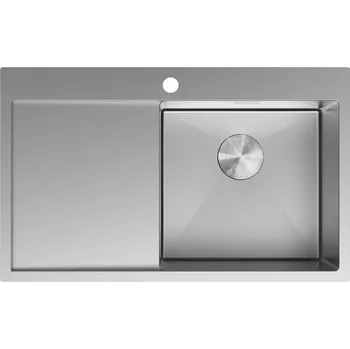 Nerezový dřez Jednodřezový ocelový dřez Mexen Exar s odkapávačem, pravý, 780 x 480 mm, nerezová ocel - 6434781010P-01