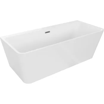 Vana Volně stojící závěsná vana Mexen Volta 150 x 75 cm, bílá, přepad v barvě dělového kovu - 51131507500-95