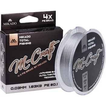Pletená Šňůra Mikado M-Craft Braid 150m 0,06mm/3,83kg Steel Grey
