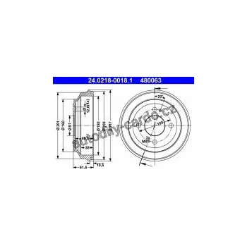 Brzdový buben Brzdový buben ATE 24.0218-0018 (AT 480063) - HONDA