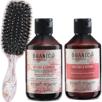 Ohanic Gift Set Hydrate - Hydratační set na vlasy šampon + kondicionér + kartáč