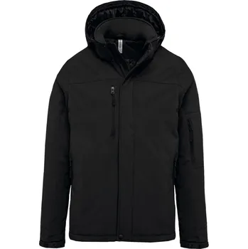 Kariban Pánská 3-vrstvá softshellová parka s kapucí - XL black