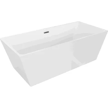 Vana Volně stojící vana Mexen Solid 170 x 75 cm, bílá, přepad v barvě dělového kovu - 52121707500-95