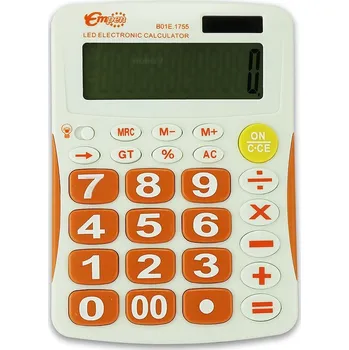 Kancelářská technika Stolní kalkulačka Empen Helika E1755, LED podsvícením, oranžovobílá