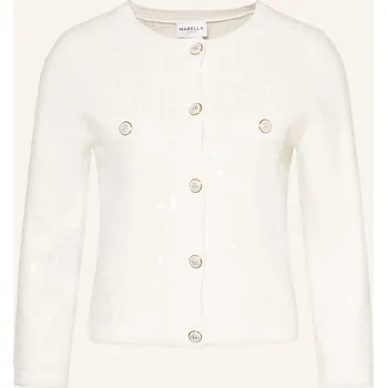 Dámský svetr Marella Dámský Pletený Kabátek S Flitry, krémová, 42