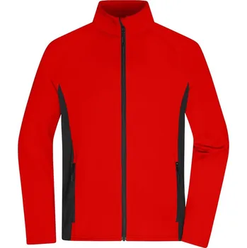 Pánská mikina James & Nicholson Pánská strečová fleecová bunda - S red/black