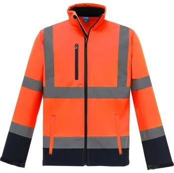pracovní bunda Yoko Hi-Vis softshellová bunda - L hi vis orange/navy