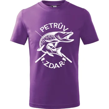 Chlapecké oblečení Dětské tričko s potiskem Petrův zdar Velikost: 122/6 let, Barva trička: Fialová