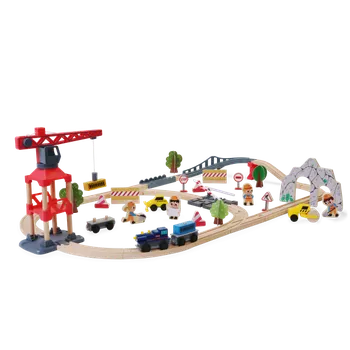 Vláček a vláčkodráha BABU vláčky - Vláčkodráha s jeřábem