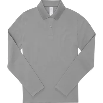 Dámské tričko B&C Collection Dámské piqué polo s dlouhým rukávem - XS sport grey