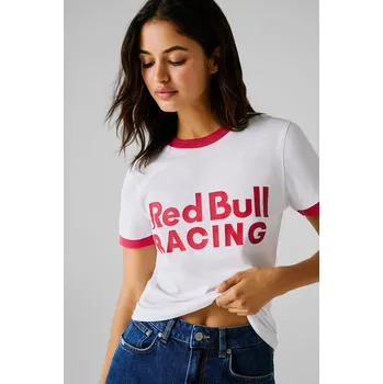 Dámské tričko Red Bull Racing X Pepe Jeans Dámské tričko CONTRAST LOGO TEE Barva: růžová, Velikost: M