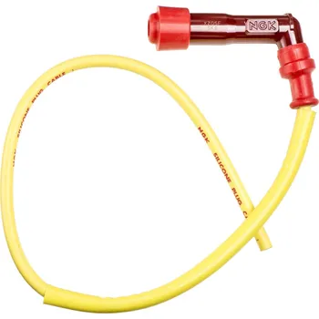 Autoelektrika NGK koncovka zapalovací svíčky (fajfka) ebonitová, zahnutá (102) kabel 50 cm barva červená