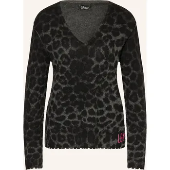 Dámský svetr Grace Dámský Svetr, tmavě šedá / černá / šedá, 36