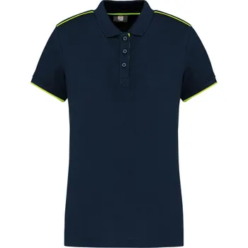 Dámská košile Kariban Dámské pracovní piqué polo "Day-to-Day" - L navy/fluorescent yellow