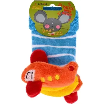Socks 4 Fun Chrastící kojenecké ponožky 3D letadlo 0- 4 měsíců