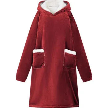 Pánská mikina vidaXL Mikina s kapucí Bordeaux červená s Fleece a flanel