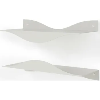 police Sada 2 bílých nástěnných polic Surf Umbra moderních do obýváku a kuchyně