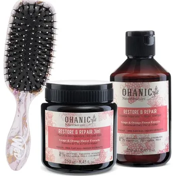 Šampon Ohanic Gift Set Repair - Regenerační set na vlasy šampon + maska + kartáč