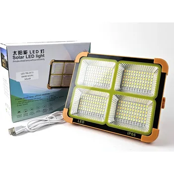 LED TBL2470 SNAB WORK SOLAR - přenosné nabíjecí svítidlo, reflektor se stojánkem, solární panel, bílý i barevný svit, nabíjení i z USB