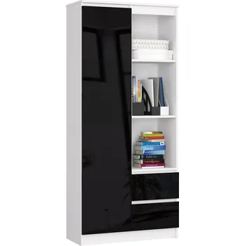 Šatní skříň Skříň Rexa 80 cm bílá/černá