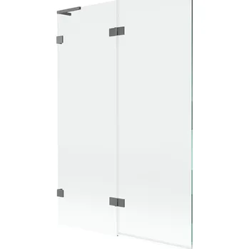 Vanová zástěna Mexen Lunar L vanová zástěna se 2 křídly, levá, 120 x 150 cm, průhledná, stříbrná - 897L-120-100-95-00-L