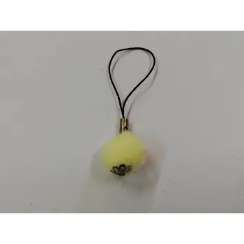 Přívěsek na mobil - bambulka - světle žlutá