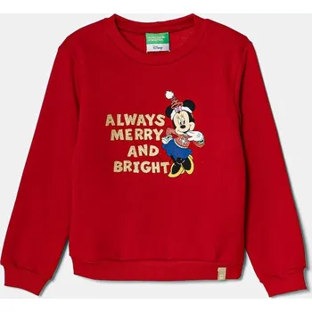 Chlapecká mikina Dětská mikina United Colors of Benetton x Disney 3J73G10GO.P.Seasonal červená 33X, vel. 82