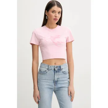 Bavlněné tričko Fiorucci Cupid Print Cropped T-Shirt růžová barva, W02SPTSH094CJ03PN02 03X, vel. S