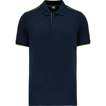 Kariban Pánské pracovní piqué polo "Day-to-Day" - XL navy/fluorescent yellow