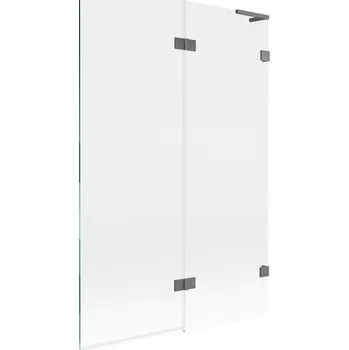 Vanová zástěna Mexen Lunar L 2dílná pravá vanová zástěna 120 x 150 cm, průhledná, stříbrná - 897L-120-100-95-00-P