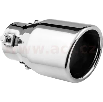 koncovka výfuku nerezová kulatá, vnější průměr 76mm, délka 130mm, vnitřní průměr 45-50mm ASSO
