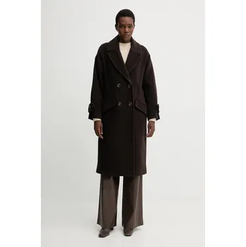 Dámský kabát Kabát s příměsí vlny Sessun 24112025 hnědá 89X, vel. S